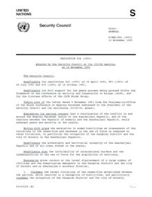 4个联合国亚美尼亚武装部队占领阿塞拜疆领土的决议