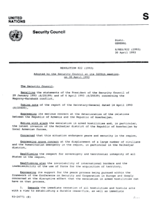 4个联合国亚美尼亚武装部队占领阿塞拜疆领土的决议