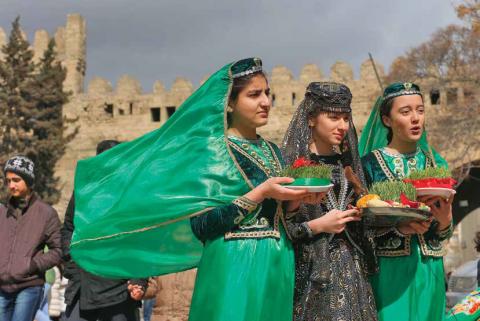 Girls in  traditional costumes