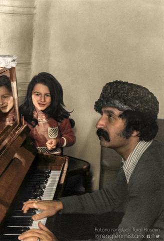Vagif Mustafazade and his daughter Aziza