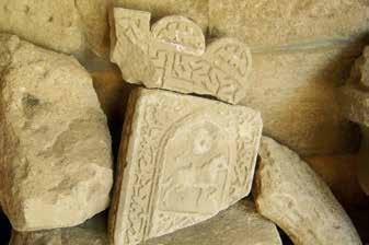 Fragments of medieval tombstones in Icharishahar