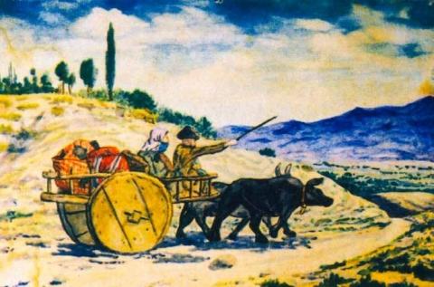 Painter B. Kangarli. Refugees. 1921