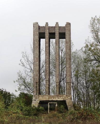 The destroyed mausoleum of Vagif in Shusha