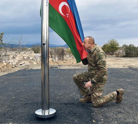 President Ilham Aliyev personally raised the Azerbaijani flag on the liberated lands