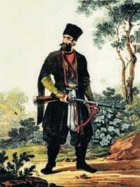 K.Beggrov. A man from Guba. Engraving of a picture (Guba is an area and a city in the north-east of Azerbaijan)