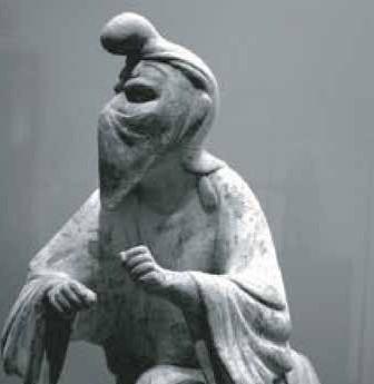 Keramikfigur eines Zauberers (Mages). 8. Jahrhundert. Sogdiana. Museum für Orientalische Kunst, Turin (Italien).