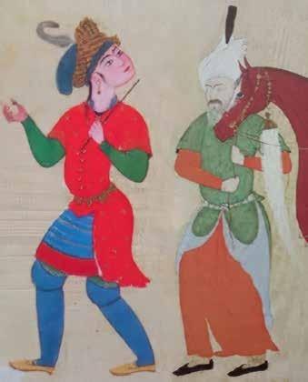 “Chepken” (left) and “chukha” on 16th century Tabriz miniatures